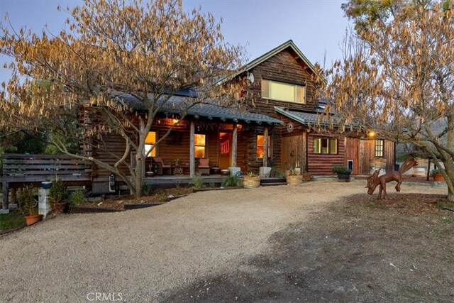 cabin with a porch