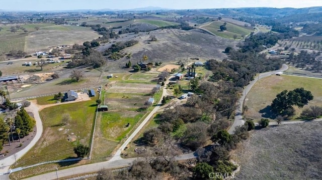 drone / aerial view with a rural view