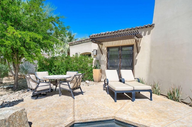 view of patio with a pergola