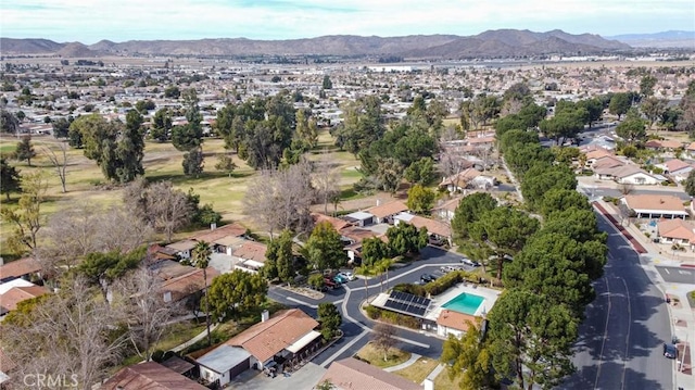 bird's eye view featuring a mountain view