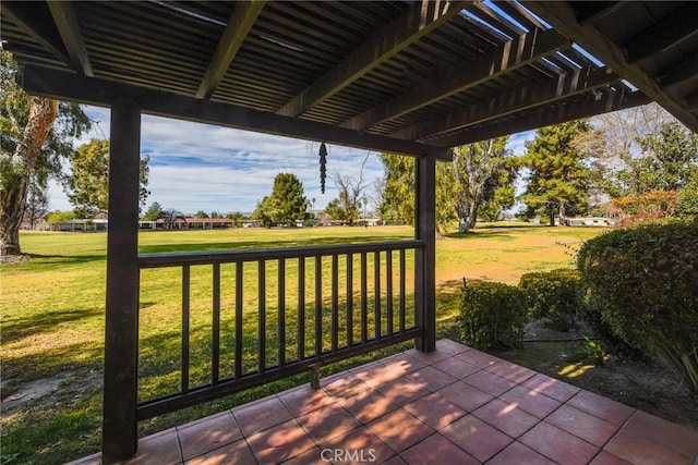 view of patio / terrace featuring a pergola