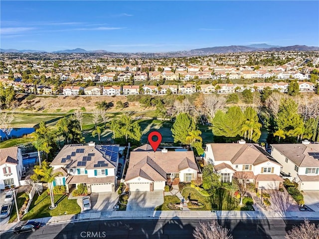 bird's eye view with a mountain view