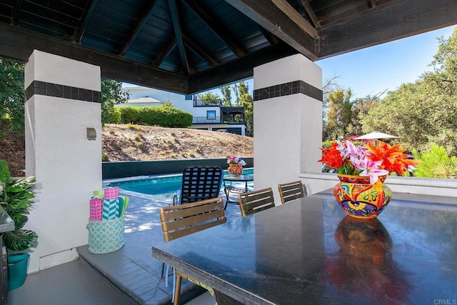 view of patio / terrace featuring a gazebo