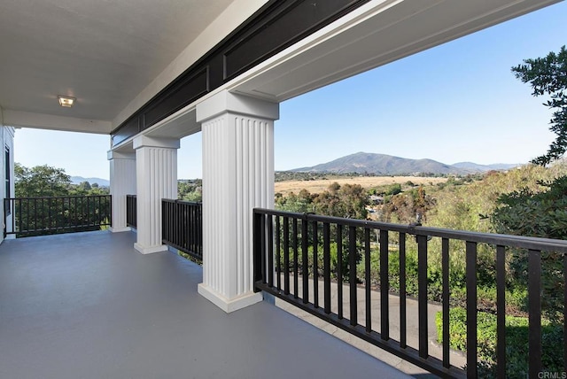 balcony with a mountain view