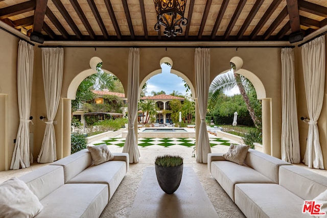 view of patio with an outdoor living space