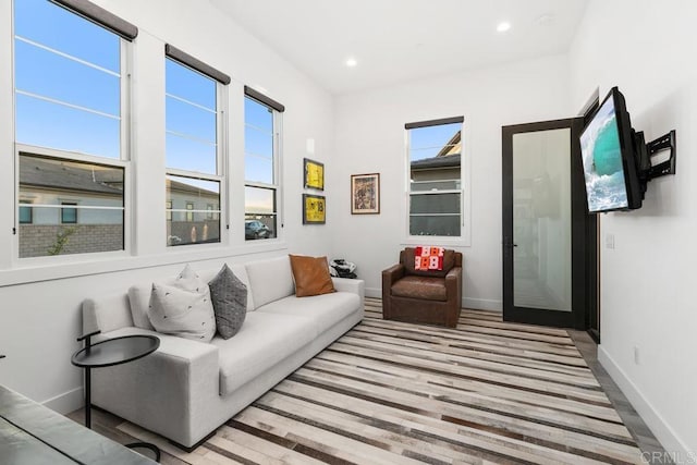 living room featuring light hardwood / wood-style flooring