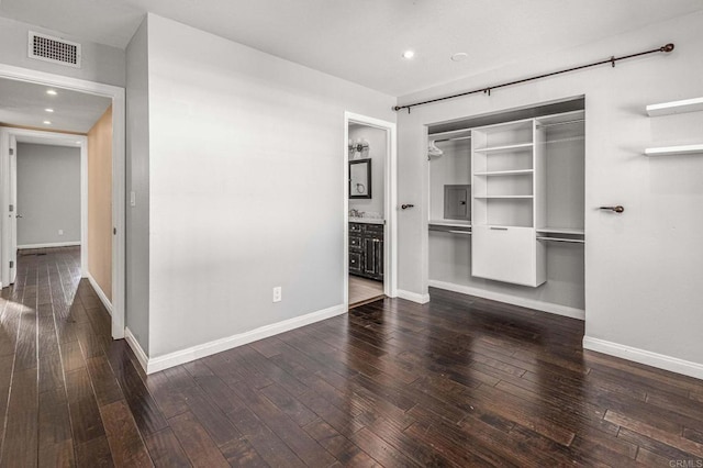 interior space featuring dark wood-type flooring