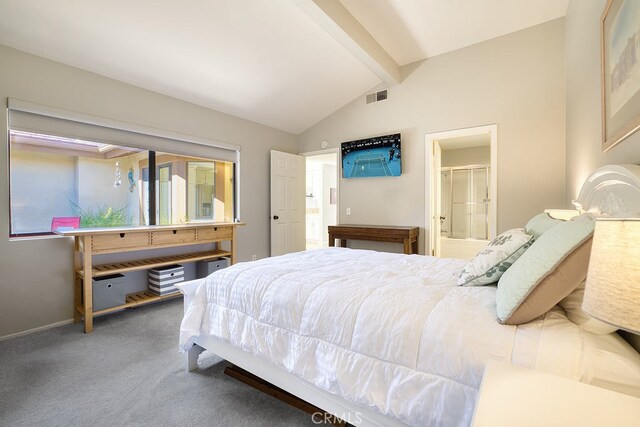 57 Ponderosa Cir, Palm Desert, CA 92211 - carpeted bedroom with connected bathroom and baseboards