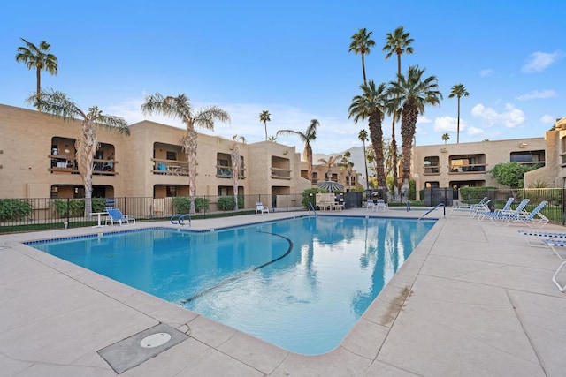 view of pool featuring a patio area