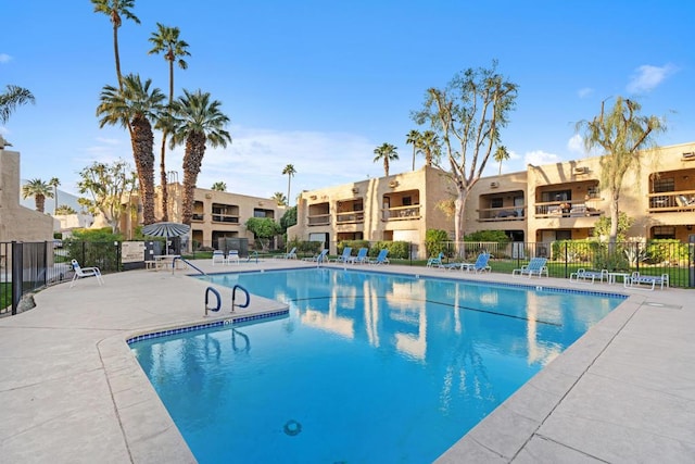 view of pool featuring a patio area