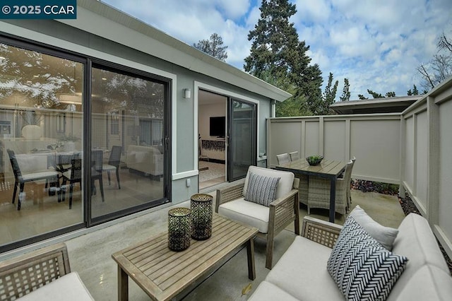 view of patio / terrace with an outdoor hangout area