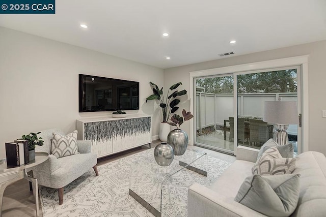 living room featuring hardwood / wood-style floors