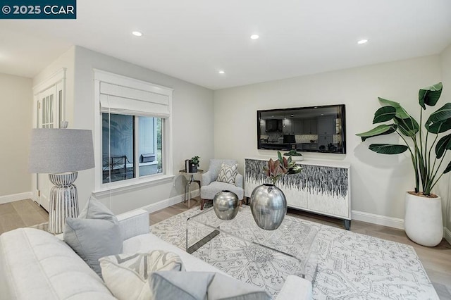 living room featuring hardwood / wood-style floors