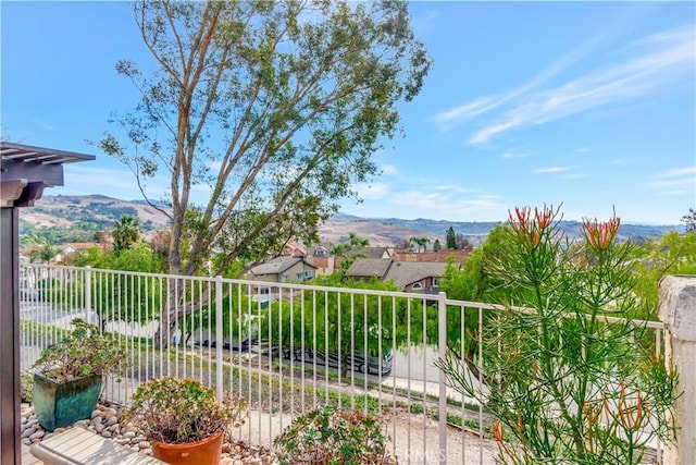 balcony with a mountain view