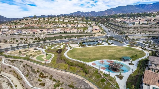 aerial view featuring a mountain view