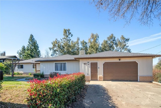 ranch-style home with a garage