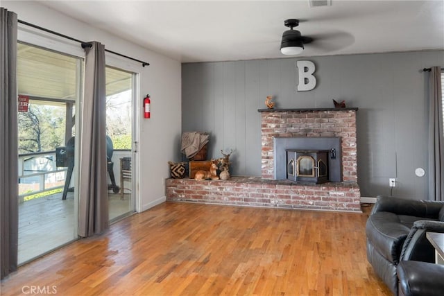 living room featuring light wood-type flooring