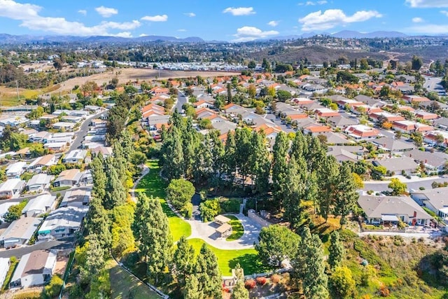 aerial view with a mountain view