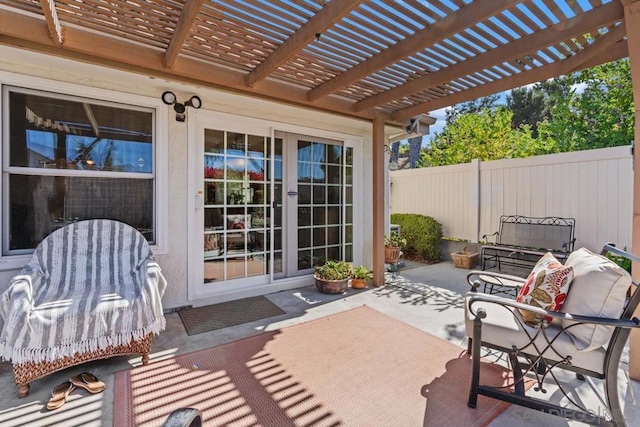 view of patio with a pergola