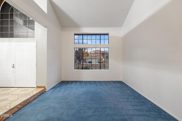 interior space with vaulted ceiling