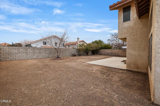 view of yard with a patio