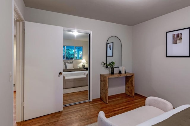 bedroom featuring wood-type flooring