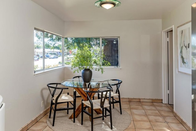 view of tiled dining area