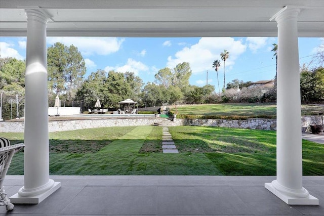 view of yard featuring a gazebo