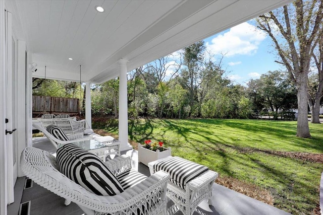 view of patio / terrace with an outdoor hangout area