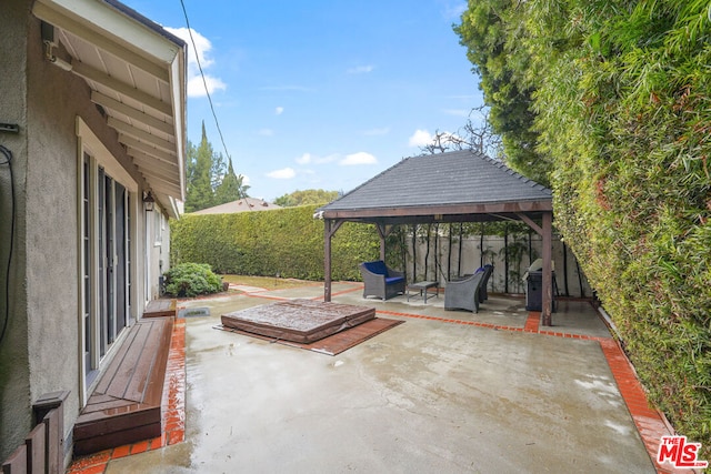 view of patio with a gazebo