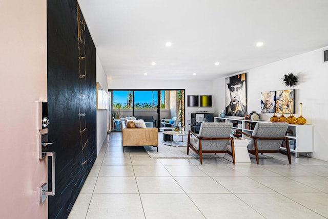 view of tiled living room