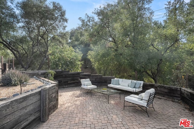 view of patio / terrace featuring an outdoor living space