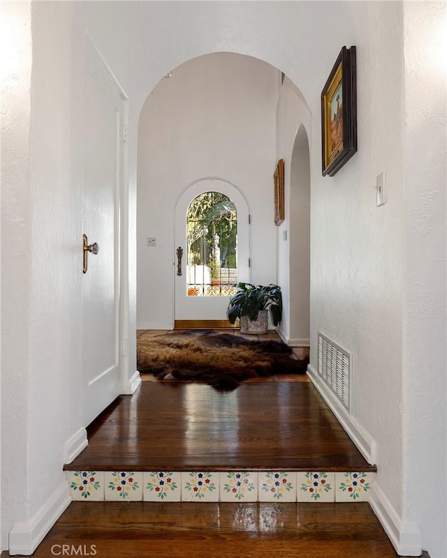 entrance foyer with wood-type flooring