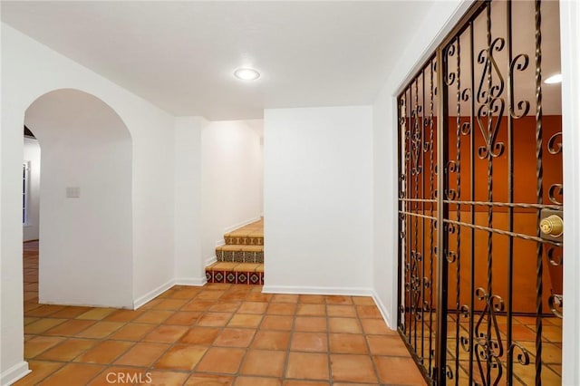 interior space with tile patterned floors