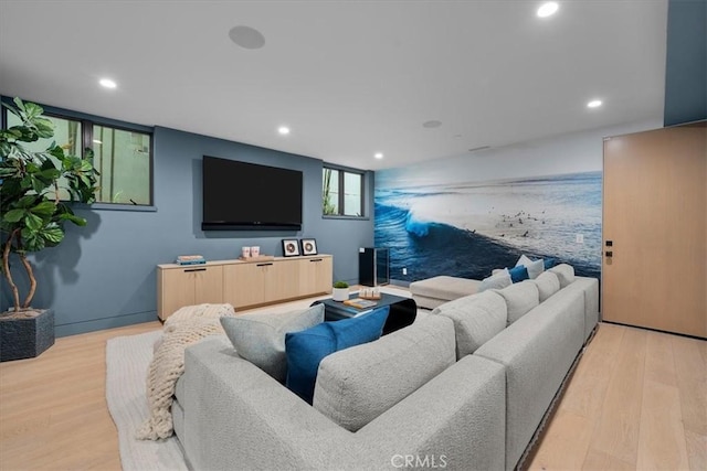 living room featuring light hardwood / wood-style floors