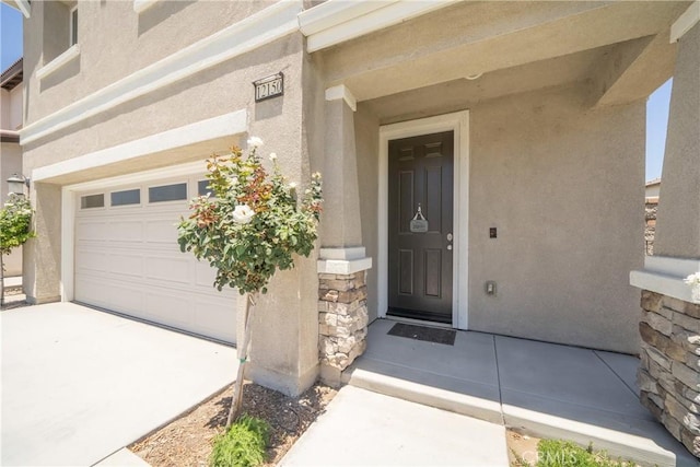 entrance to property with a garage