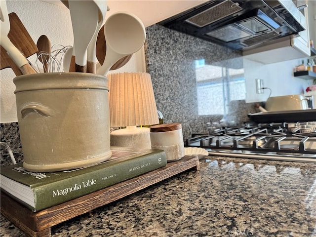 interior details with extractor fan and gas stovetop