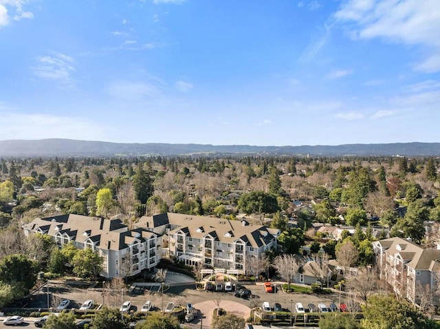 aerial view with a mountain view