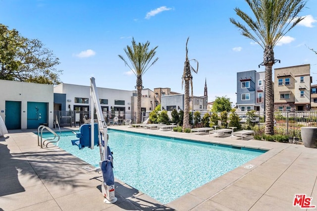 view of pool with a patio area