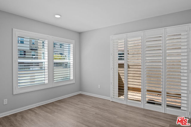 empty room featuring light wood-type flooring