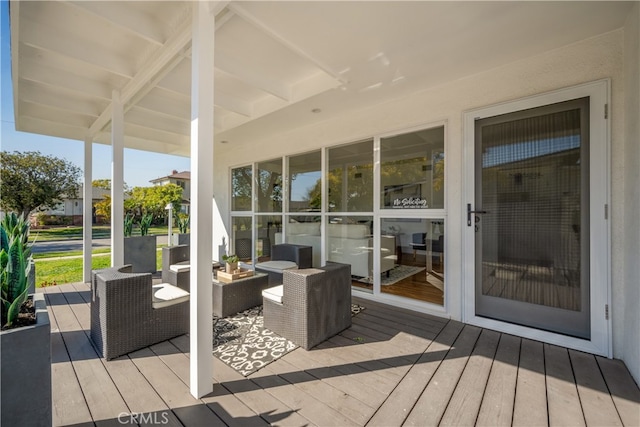 deck featuring an outdoor hangout area