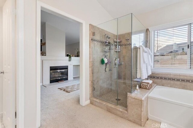 bathroom with plus walk in shower