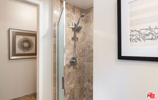 bathroom featuring walk in shower