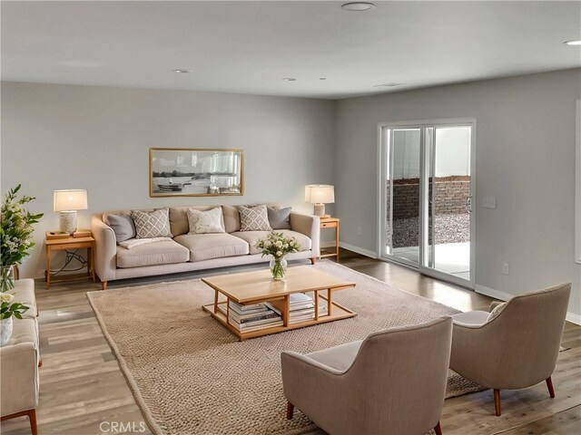 living room featuring hardwood / wood-style floors