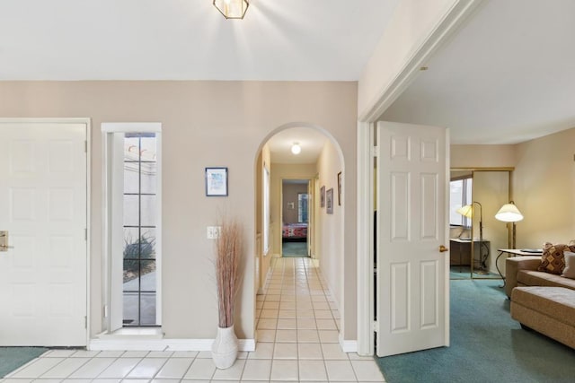 view of tiled foyer entrance