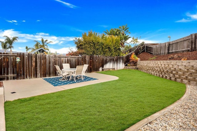 view of yard with a patio