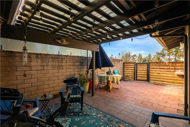 view of patio with a fenced backyard