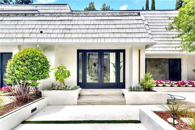 entrance to property with french doors