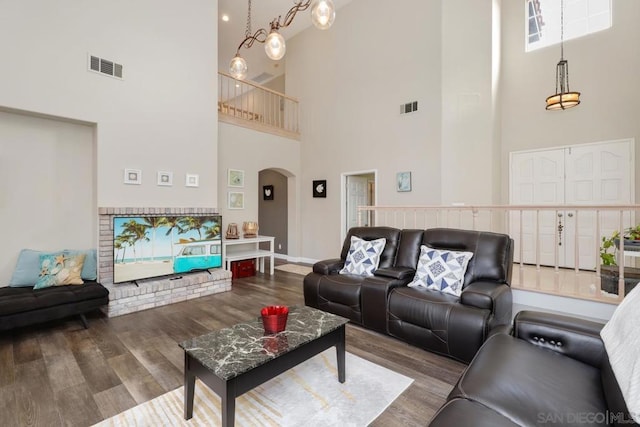 living room featuring hardwood / wood-style floors