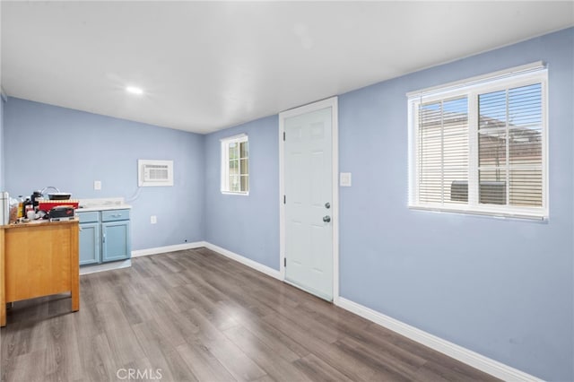 kitchen with light hardwood / wood-style floors